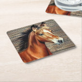 Dessous-de-verre Carré En Papier Beau Cheval (Incliné)
