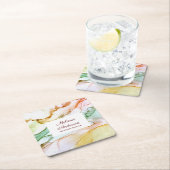 Dessous-de-verre Carré En Papier Beau Design d'intérieur rose pastel (En situation)