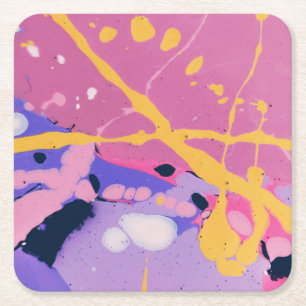 Dessous-de-verre Carré En Papier Beau et coloré liquide de Molten