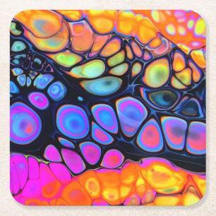 Dessous-de-verre Carré En Papier Beau et coloré liquide de Molten