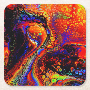 Dessous-de-verre Carré En Papier Beau et coloré liquide de Molten