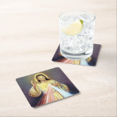 Dessous-de-verre Carré En Papier Beau Jésus-Christ (En situation)