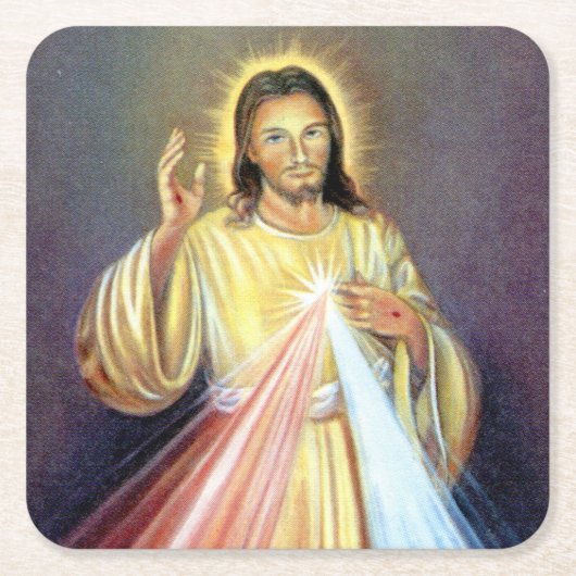 Dessous-de-verre Carré En Papier Beau Jésus-Christ (Devant)