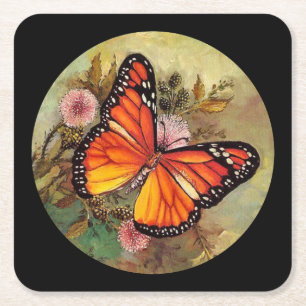 Dessous-de-verre Carré En Papier Beau Papillon