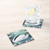 Dessous-de-verre Carré En Papier Beau Swan (En situation)
