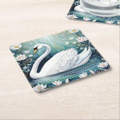 Dessous-de-verre Carré En Papier Beau Swan (Incliné)