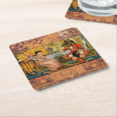 Dessous-de-verre Carré En Papier Beauté Beast Classic Fairy Tale Caractères (Incliné)