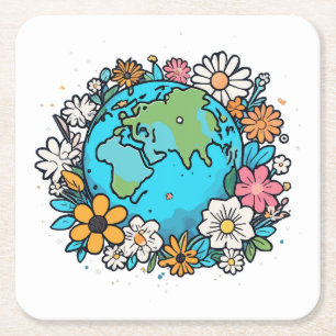 Dessous-de-verre Carré En Papier Beauté de la Terre