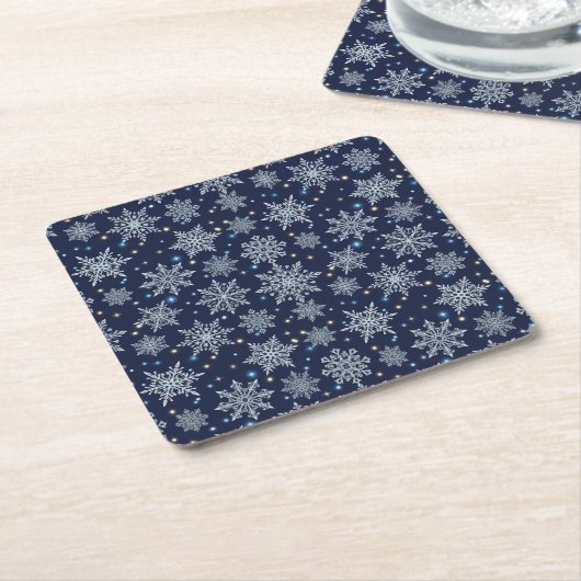 Dessous-de-verre Carré En Papier beautiful snow crystal pattern (Incliné)