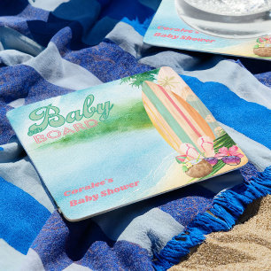 Dessous-de-verre Carré En Papier Bébé à bord Tropical Eté Plage