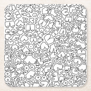 Dessous-de-verre Carré En Papier Bébé féministe drôle