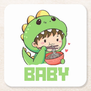 Dessous-de-verre Carré En Papier bébé godzilla