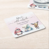 Dessous-de-verre Carré En Papier Bébé hiver Bébé fille Douche (Incliné)