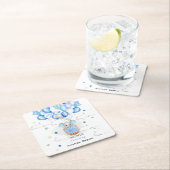 Dessous-de-verre Carré En Papier Bébé mignon Eléphant Ballons Panier Baby shower ga (En situation)