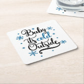 Dessous-de-verre Carré En Papier bébé son froid dehors (Incliné)