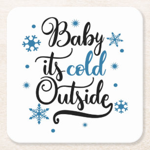 Dessous-de-verre Carré En Papier bébé son froid dehors