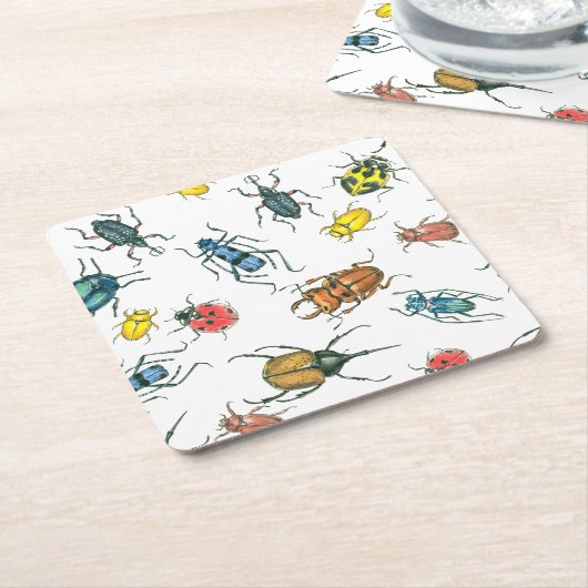 Dessous-de-verre Carré En Papier Beetles (Incliné)