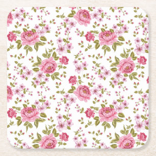 Dessous-de-verre Carré En Papier Belle Chic motif floral rose design