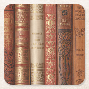 Dessous-de-verre Carré En Papier Belle épines de livre (beige)