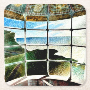 Dessous-de-verre Carré En Papier Belle Tout Phare Tête De Plage,