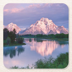 Dessous-de-verre Carré En Papier Belles Réflexions-Grand Tetons