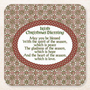 Dessous-de-verre Carré En Papier Bénédiction irlandaise de Noël, vacances celtiq
