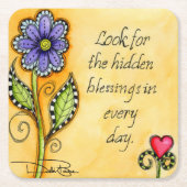 Dessous-de-verre Carré En Papier Bénédictions cachées (Devant)