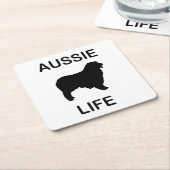 Dessous-de-verre Carré En Papier berger australien vie aussie (Incliné)