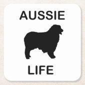 Dessous-de-verre Carré En Papier berger australien vie aussie (Devant)