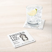 Dessous-de-verre Carré En Papier Bernedoodle Sheepadoodle Mariage (En situation)