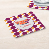 Dessous-de-verre Carré En Papier Best Man | Script Style Custom Wedding (Incliné)