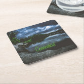 Dessous-de-verre Carré En Papier Beutiful Lake Trees du Connecticut (Incliné)