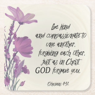 Dessous-de-verre Carré En Papier Bible verse Floral