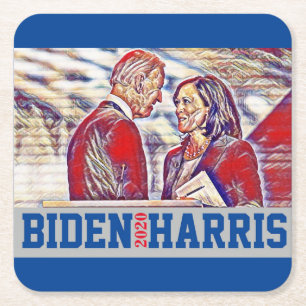 Dessous-de-verre Carré En Papier Biden Harris Ensemble 2020