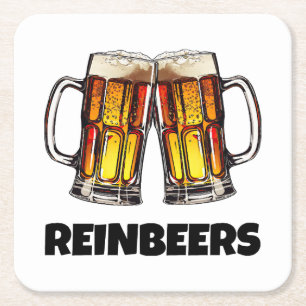 Dessous-de-verre Carré En Papier Bière Noël Reinbeers