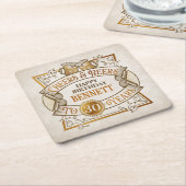 Dessous-de-verre Carré En Papier Bières à la joie Anniversaire (Incliné)