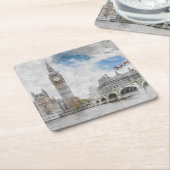 Dessous-de-verre Carré En Papier Big Ben, Londres, Royaume-Uni (Incliné)