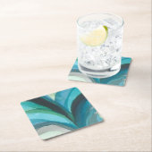 Dessous-de-verre Carré En Papier Big Blue Leaf I (En situation)