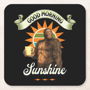 Dessous-de-verre Carré En Papier Bigfoot Café Drôle Humour du Matin