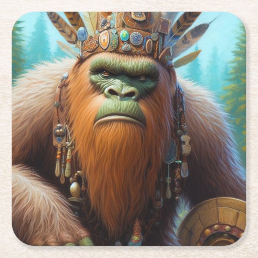 Dessous-de-verre Carré En Papier Bigfoot Eco Warrior (Devant)