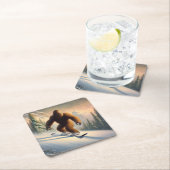 Dessous-de-verre Carré En Papier Bigfoot Snowboard (En situation)