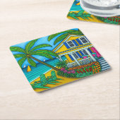 Dessous-de-verre Carré En Papier Billets aux Dessous de verre Paradise (Incliné)