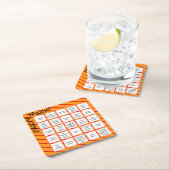 Dessous-de-verre Carré En Papier Bingo de fête Funny Orange Rouge moderne (En situation)