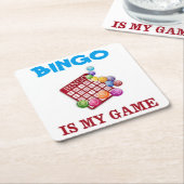 DESSOUS-DE-VERRE CARRÉ EN PAPIER BINGO EST MON JEU (Incliné)