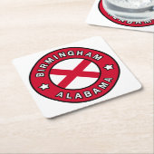 Dessous-de-verre Carré En Papier Birmingham Alabama (Incliné)