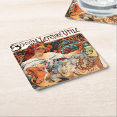 Dessous-de-verre Carré En Papier Biscuit, Mucha (Incliné)