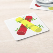 Dessous-de-verre Carré En Papier Biscuits de Noël (Incliné)