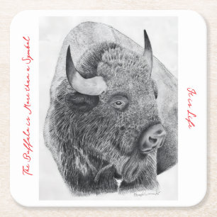 Dessous-de-verre Carré En Papier Bison d'Amérique