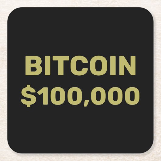 Dessous-de-verre Carré En Papier Bitcoin 100000 Célébration (Devant)