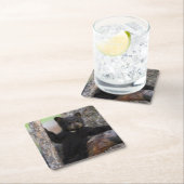 Dessous-de-verre Carré En Papier Black Bears Cub Lounge (En situation)